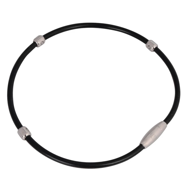 Naszyjnik magnetyczny inSPORTline Alkione ∙ silikon + stal chirurgiczna ∙ 3 magnesy neodymowe - Biały