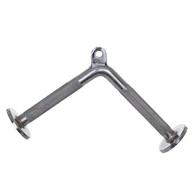 Gryf V do wyciągu górnego inSPORTline A441 ∙ adapter do koła pasowego ∙ stal ∙ uchwyty ryflowane ∙ ergonomiczny kształt ∙ 25 mm
