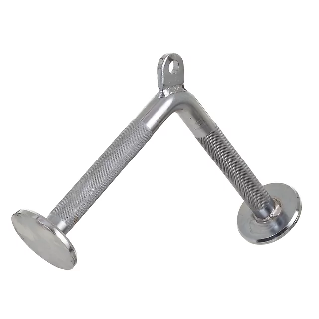 Gryf V do wyciągu górnego inSPORTline A441 ∙ adapter do koła pasowego ∙ stal ∙ uchwyty ryflowane ∙ ergonomiczny kształt ∙ 25 mm