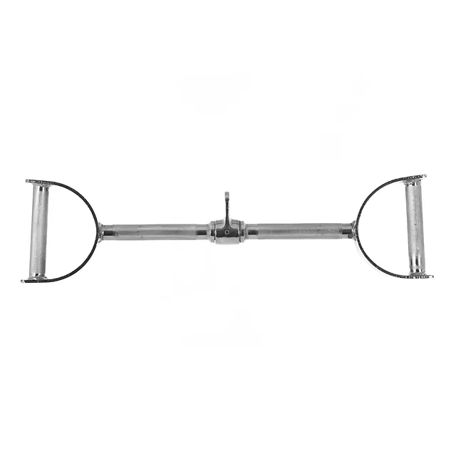 Gryf zaczepowy obrotowy inSPORTline A2410 68 cm ∙ prosty ∙ adapter do atlasu ∙ uchwyt 25 mm ∙ stal z gumą ∙ wzmacnia plecy i ramiona