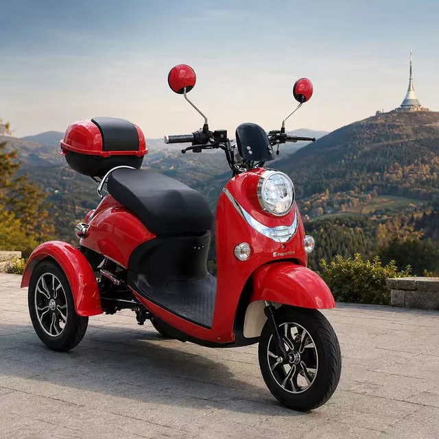 Trójkołowy skuter elektryczny inSPORTline Tarra ∙ dwumiejscowy ∙ 800 W ∙ zasięg do 45 km ∙ nośność 200 kg ∙ bieg wsteczny