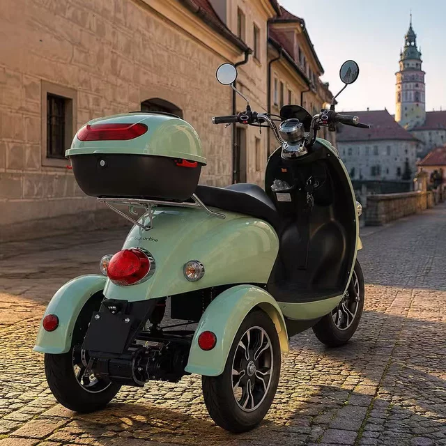 Trójkołowy skuter elektryczny inSPORTline Tarra ∙ dwumiejscowy ∙ 800 W ∙ zasięg do 45 km ∙ nośność 200 kg ∙ bieg wsteczny