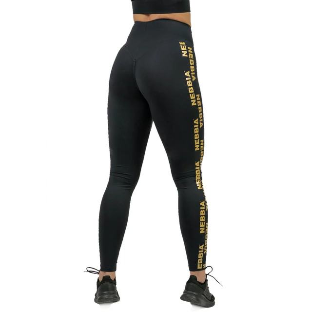 Damskie legginsy z wysokim stanem Nebbia INTENSE Iconic 834 - Black/Gold