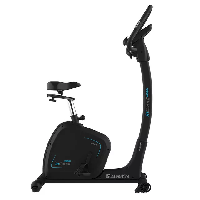 Rower treningowy pionowy inSPORTline inCondi UB60i ∙ pas piersiowy ∙ nośność 150 kg ∙ HRC ∙ 32 poziomy oporu ∙ aplikacje Zwift / Kinomap - Czarny