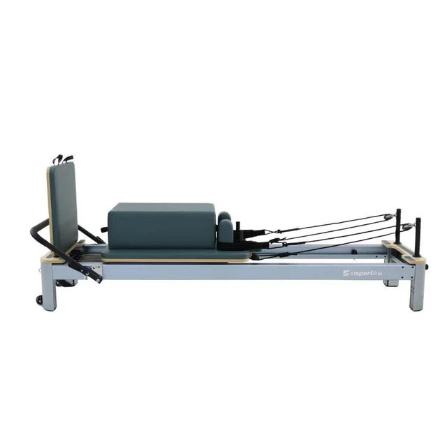 Reformer do pilatesu inSPORTline Oquiler ∙ system sprężynowy ∙ nośność 150 kg ∙ rama aluminiowa ∙ box w zestawie - Różowy