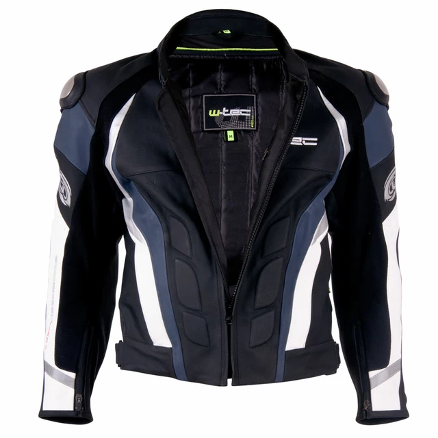 Męska skórzana kurtka motocyklowa W-TEC Velocity - Czarny-fluo