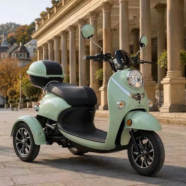 Trójkołowy skuter elektryczny inSPORTline Tarra ∙ dwumiejscowy ∙ 800 W ∙ zasięg do 45 km ∙ nośność 200 kg ∙ bieg wsteczny