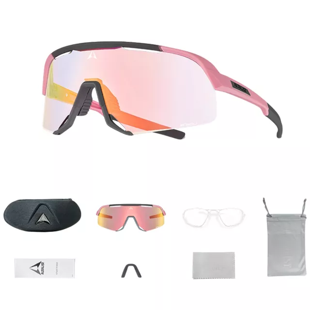 Fotochromowe sportowe okulary przeciwsłoneczne Altalist Kisou PXC - czarny z czerwonymi okularami
