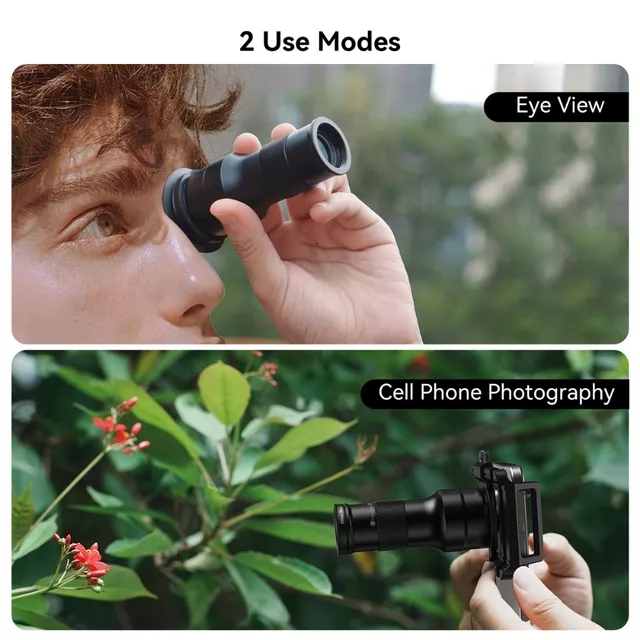Zestaw teleobiektyw i makro Apexel TM6 ∙ zoom optyczny 6x ∙ ogniskowa makro 150 mm ∙ kompatybilny z iOS/Android ∙ antyrefleksyjne powłoki ∙ waga 203 g