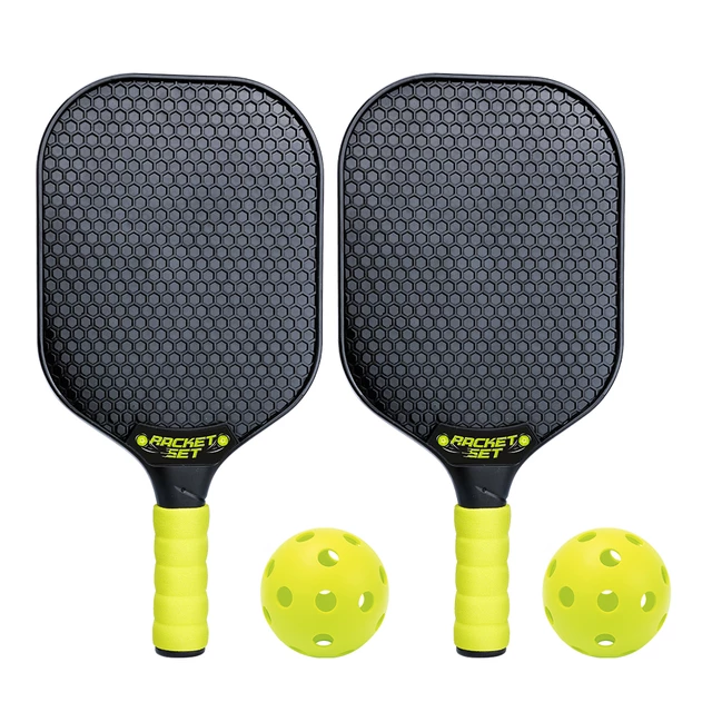 Zestaw do pickleball inSPORTline PBS150 ∙ rakietki 20x40 cm ∙ perforowane piłki ∙ dla 2 osób ∙ motoryka i koordynacja ∙ podróżny