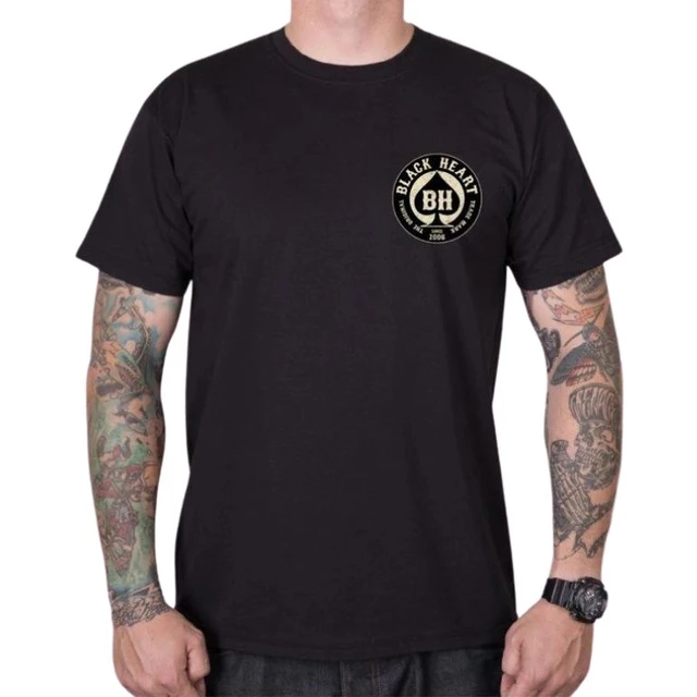Koszulka motocyklowa T-shirt BLACK HEART Chopper King - Czarny