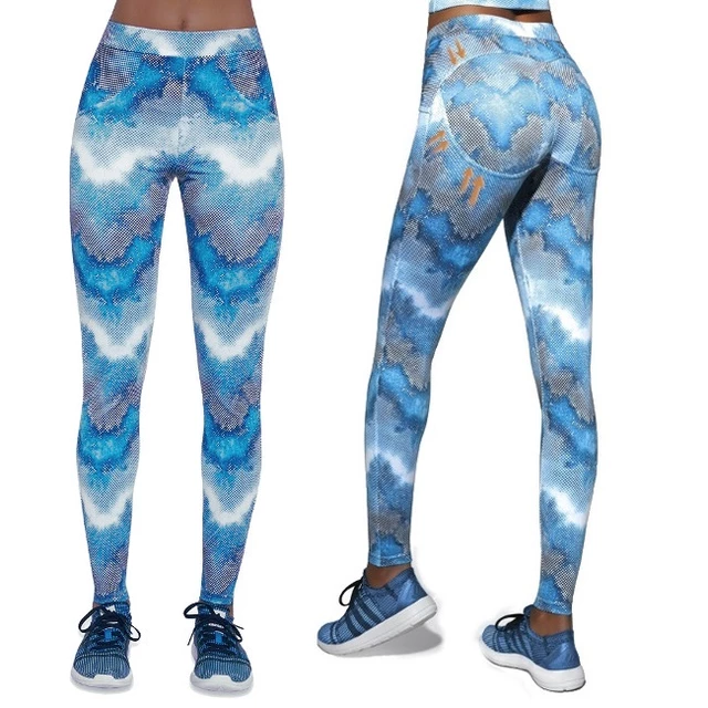 Legginsy sportowe damskie push-up BAS BLACK Energy - Niebieski - Niebieski