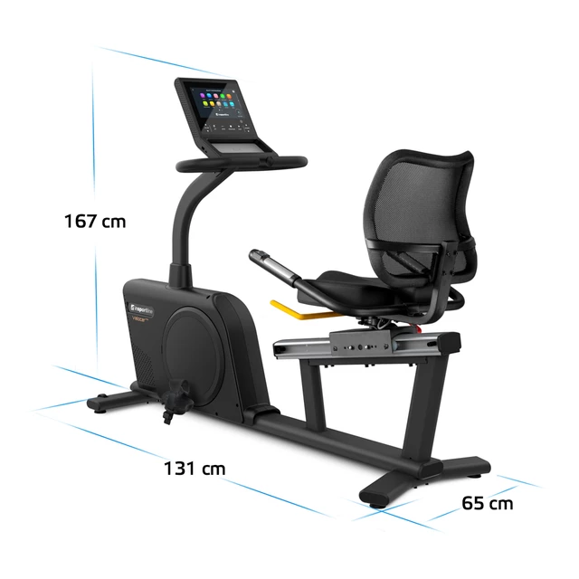 Profesjonalny rower poziomy inSPORTline Velocer RMB ∙ wyświetlacz TFT 10,1" ∙ obrotowe siedzisko ∙ bezprzewodowe ładowanie ∙ elektromagnetyczny ∙ aplikacje mobilne