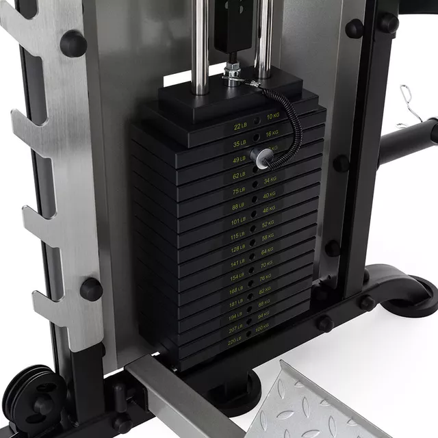 Profesjonalna brama / suwnica Smitha inSPORTline CC700 ∙ 2×100 kg stos ∙ wyciągi, poręcze, akcesoria ∙ solidna konstrukcja - Czarny