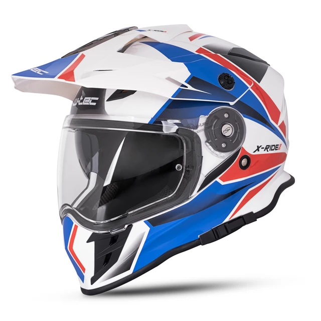 Kask motocyklowy 3w1 W-TEC Valso Graphic - biało-czerwono-niebieski - biało-czerwono-niebieski