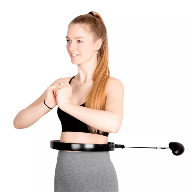 Hula hop z obciążeniem · inSPORTline Feel 69 – 108 cm · masujące wypustki · cyfrowy wyświetlacz · regulacja długości