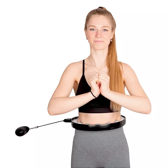 Hula hop z obciążeniem · inSPORTline Feel 69 – 108 cm · masujące wypustki · cyfrowy wyświetlacz · regulacja długości