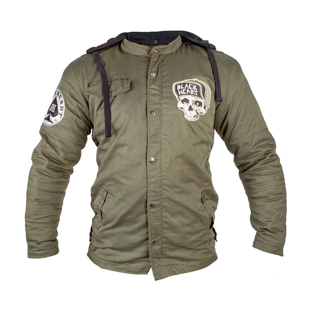 Męska kurtka motocyklowa z aramidem W-TEC Black Heart Hat Skull Jacket - Garage Built - Garage Built