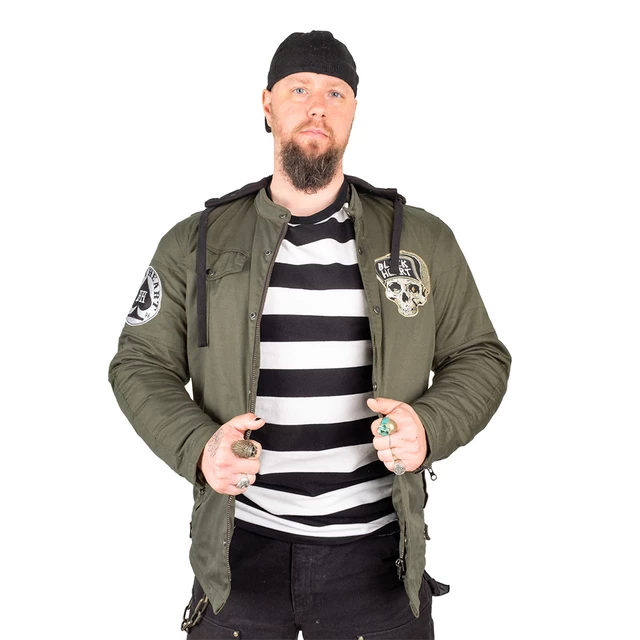 Męska kurtka motocyklowa z aramidem W-TEC Black Heart Hat Skull Jacket - Garage Built