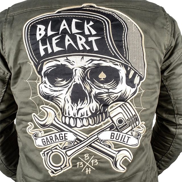 Męska kurtka motocyklowa z aramidem W-TEC Black Heart Hat Skull Jacket - Garage Built