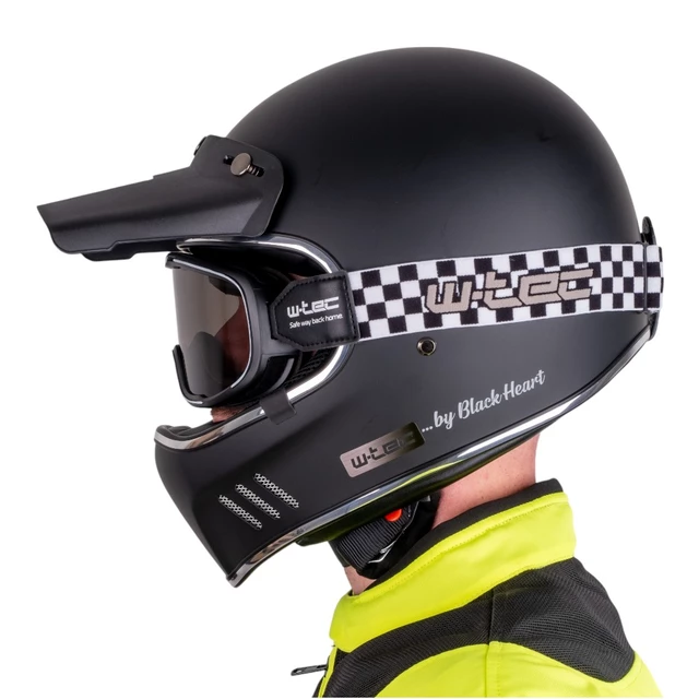 Gogle motocyklowe w stylu retro vintage W-TEC Chesster - szachownica