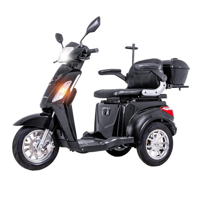 Skuter elektryczny trójkołowy inSPORTline Zorica  ∙ napęd 1000 W ∙ 3 tryby prędkości ∙ zasięg 45 km - Bordowy - Czarny