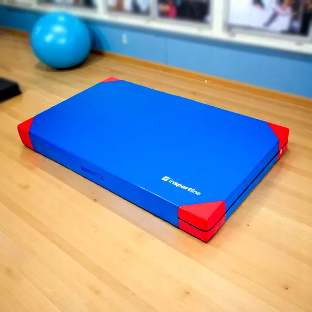 Materac gimnastyczny mata do ćwiczeń inSPORTline Agskal T25 200x120x20 cm - Czarny - Niebieski