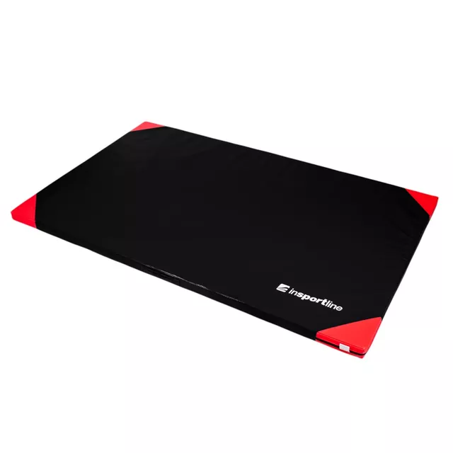Materac gimnastyczny inSPORTline Gabyk T90 200x120x6 cm ∙ wzmocnione narożniki ∙ zamek błyskawiczny ∙ antypoślizgowy ∙ 16 kg ∙ 2 uchwyty - Czarny