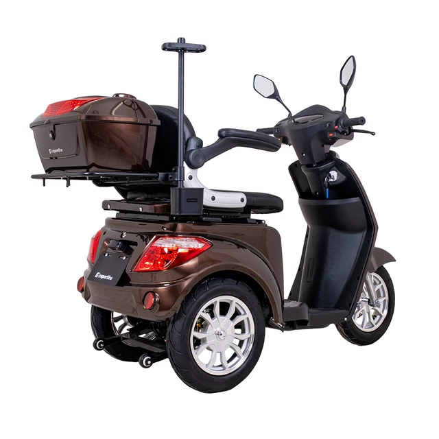 Skuter elektryczny trójkołowy inSPORTline Zorica  ∙ napęd 1000 W ∙ 3 tryby prędkości ∙ zasięg 45 km - Bordowy