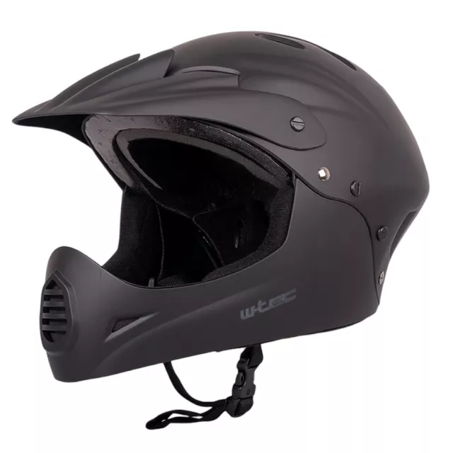 Kask downhill 2w1 na rower motor enduro zjazdowy W-TEC Campanero Matt Black