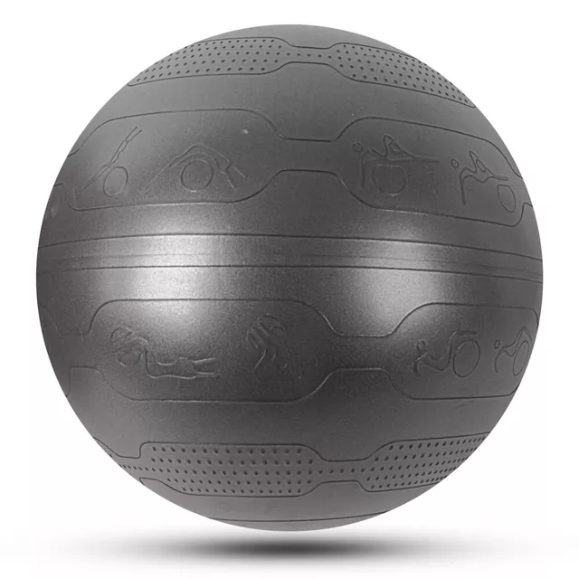 Piłka gimnastyczna inSPORTline Stretch Ball 75 cm ∙ z podstawą BallBase ∙ wypustki masujące ∙ piktogramy ćwiczeń ∙ nośność 200 kg - Czarny