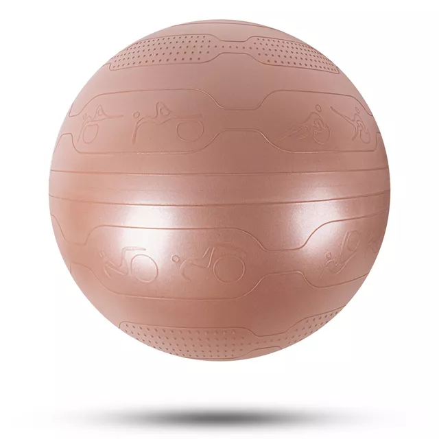 Piłka gimnastyczna inSPORTline Stretch Ball Ø 55 cm ∙ antypoślizgowa ∙ wypustki masujące ∙ nośność 200 kg ∙ pompka w zestawie - Miętowy - mus mokka