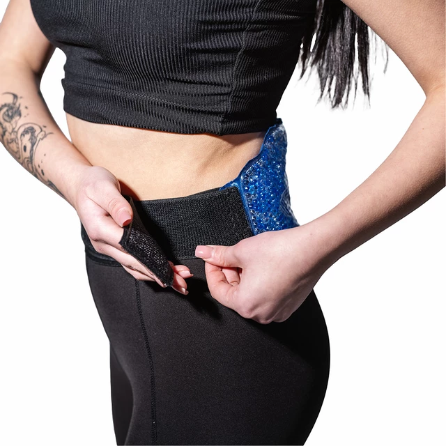 Pas biodrowy / kompres grzejąco-chłodzący inSPORTline Vivoback · elastyczne kulki żelowe · regulowany rzep