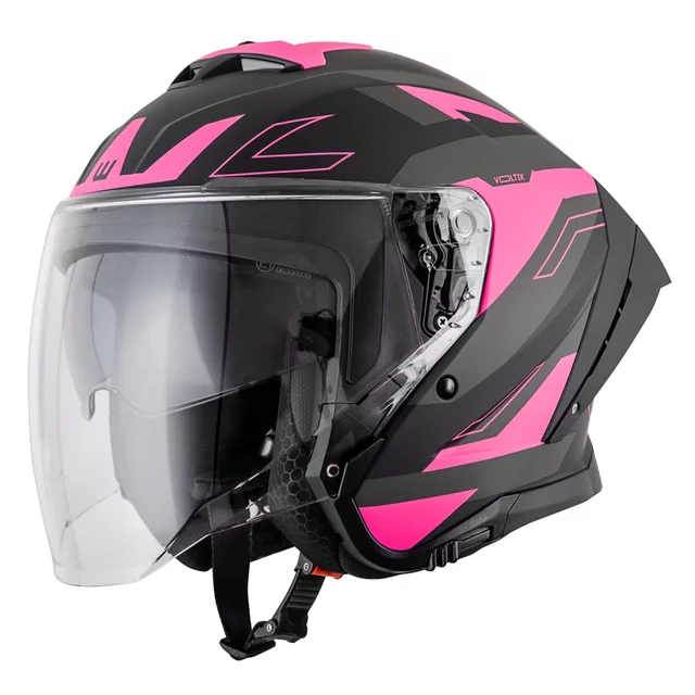 Kask motocyklowy W-TEC Voltik Shockrose ∙ blenda przeciwsłoneczna ∙ system wentylacji ∙ wyjmowana wyściółka - Różowy - Różowy