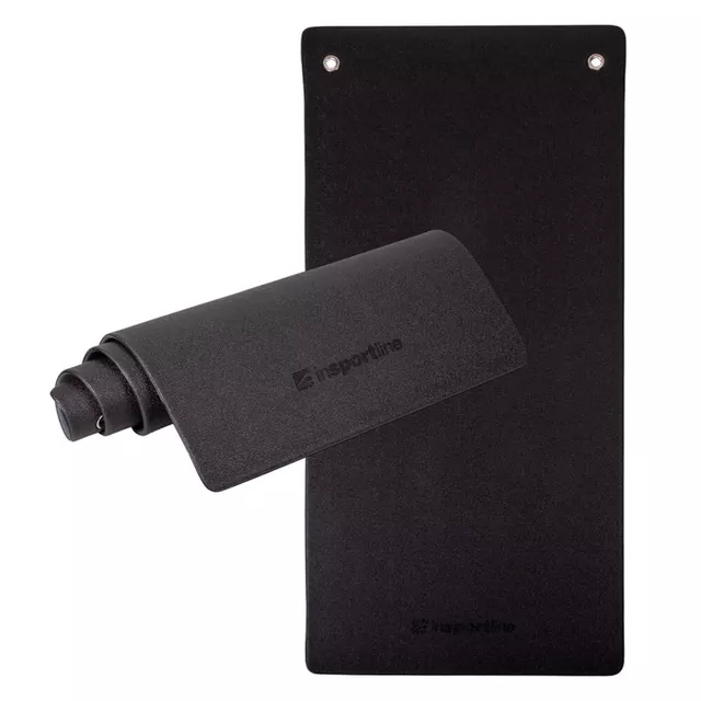 Mata treningowa do ćwiczeń inSPORTline Aero Advance 140 × 60 × 0,9 cm ∙ mocna i komfortowa ∙ otwory do zawieszenia - Czarno-szary