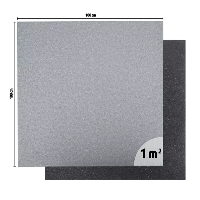 Mata ochronna inSPORTline Luxteko Flat 100x100x1,5 cm ∙ do ciężkich maszyn i hantli ∙ design drewno/marmur ∙ wysoka gęstość ∙ tłumi hałas