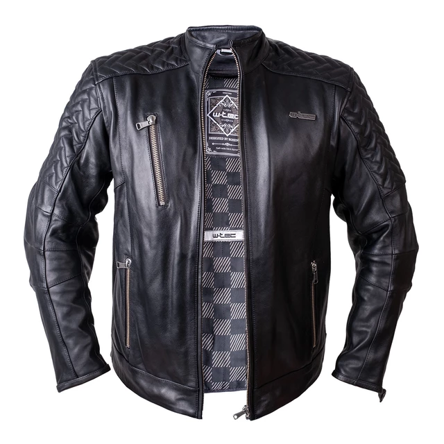 Skórzana kurtka motocyklowa W-TEC Elcabron - Czarny