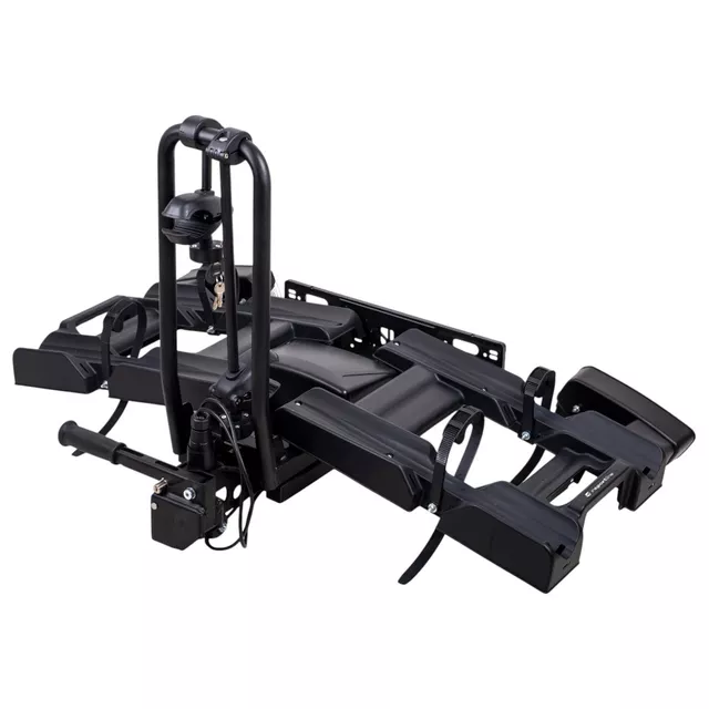 Bagażnik rowerowy na hak inSPORTline Trekan 2 Elektro ∙ na 2 rowery ∙ do e-bike ∙ nośność 60 kg ∙ odchylany ∙ platforma