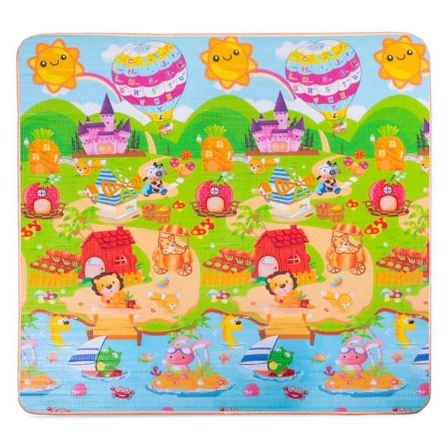 Zwijana mata dziecięca inSPORTline Lhotino 200x180x1,5 cm ∙ dwustronna ∙ pianka EPE ∙ antypoślizgowa ∙ z motywem ∙ bezpieczna EN 71 - Puzzle/Morze