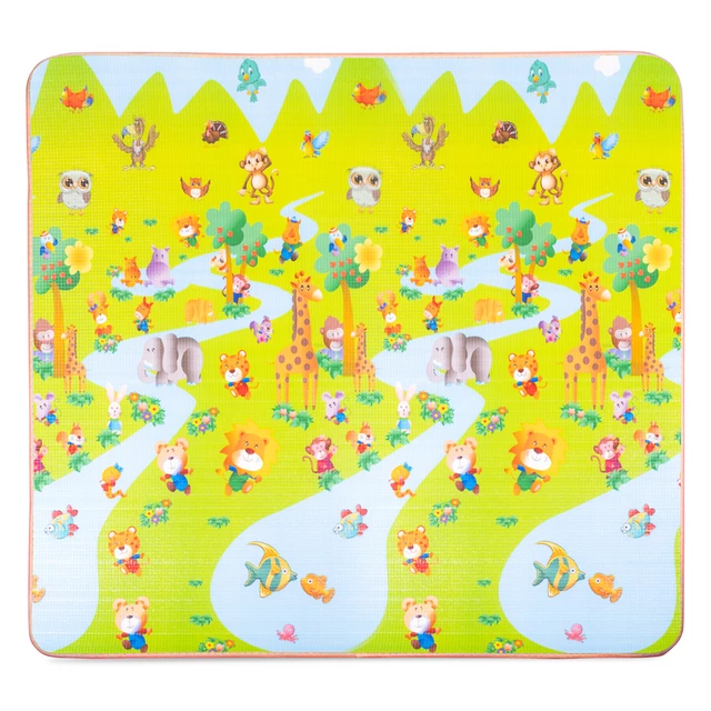 Zwijana mata dziecięca inSPORTline Lhotino 200x180x1,5 cm ∙ dwustronna ∙ pianka EPE ∙ antypoślizgowa ∙ z motywem ∙ bezpieczna EN 71 - Puzzle/Morze
