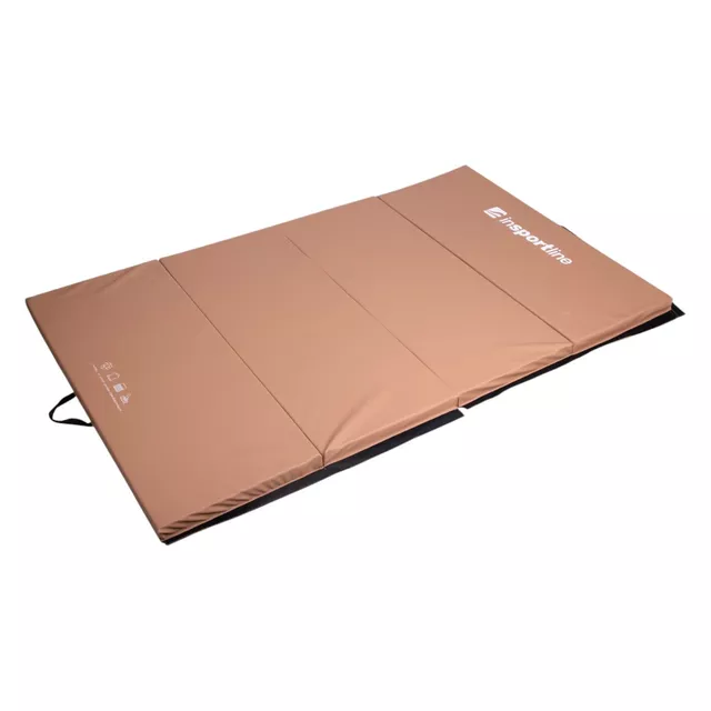 Składany materac gimnastyczny mata inSPORTline Kvadfold 200x120x5 cm - Brązowy