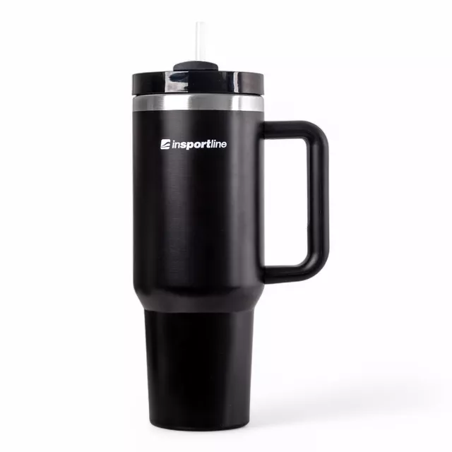 Kubek termiczny inSPORTline Misakafi Tumbler 1200 ml ∙ stal nierdzewna ∙ uchwyt ∙ pasuje do uchwytów samochodowych - Czarny