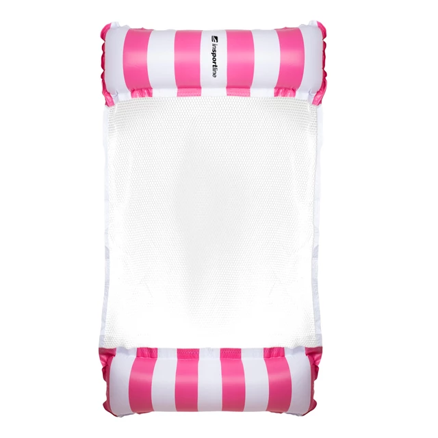 Pompowany materac leżak basenowy inSPORTline WaveBed ∙ nośność 90 kg ∙ PVC i siatka ∙ pompka w zestawie ∙ zawory bezpieczeństwa - Różowy