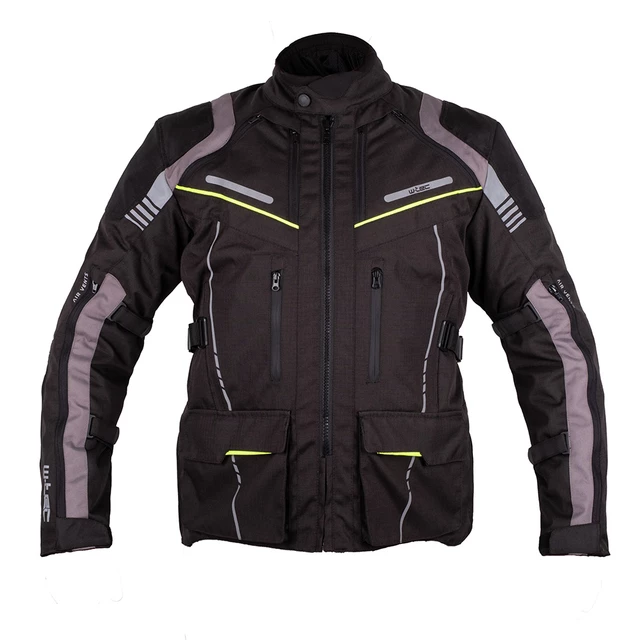 Turystyczna kurtka motocyklowa W-TEC Smackton - czarno-szaro-pomarańczowy - Czarno-zielony