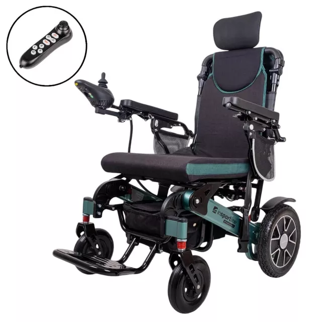 Elektryczny wózek inwalidzki inSPORTline Hawkie Evo II ∙ 700 W ∙ regulowane oparcie ∙ 130 kg - Srebrny