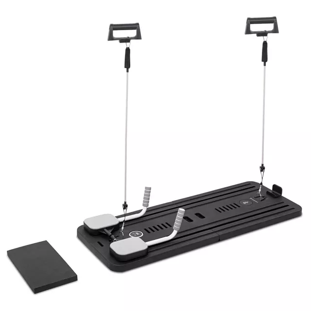 Reformer do pilatesu inSPORTline Trancer Basic ∙ antypoślizgowa deska ∙ składana konstrukcja ∙ stacja na telefon - Czarny
