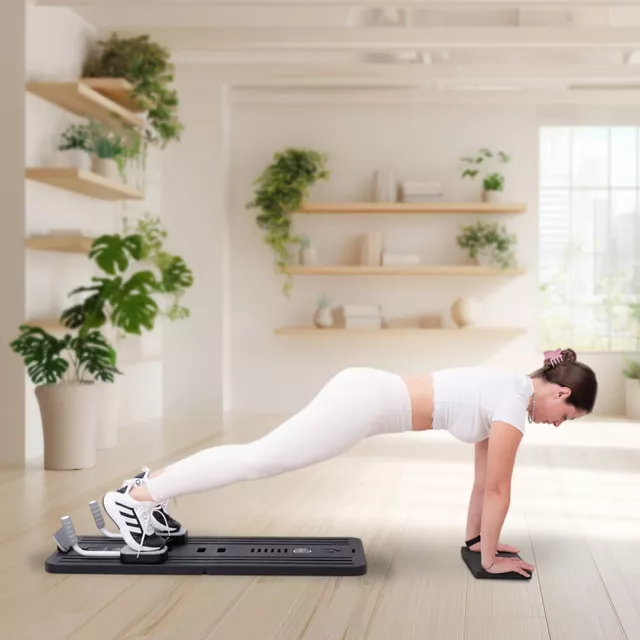 Reformer do pilatesu inSPORTline Trancer Basic ∙ antypoślizgowa deska ∙ składana konstrukcja ∙ stacja na telefon - Czarny