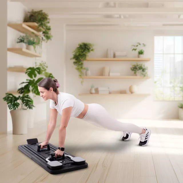Reformer do pilatesu inSPORTline Trancer Basic ∙ antypoślizgowa deska ∙ składana konstrukcja ∙ stacja na telefon - Czarny