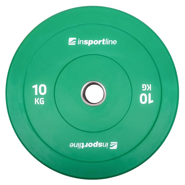 Zestaw 10 obciążeń olimpijskich inSPORTline Bumper Plate Go 2x 5-25 kg 50 mm ∙ stalowy rdzeń ∙ powłoka amortyzująca ∙ 150 kg