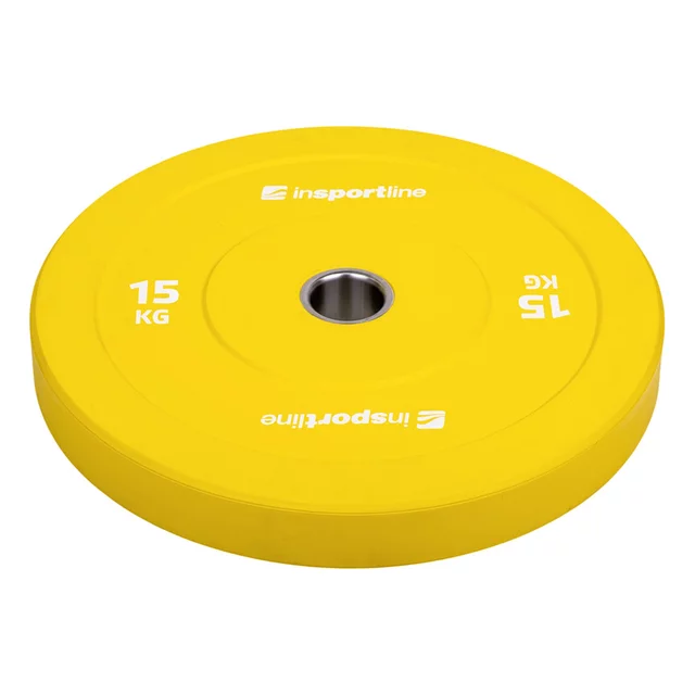 Zestaw 10 obciążeń olimpijskich inSPORTline Bumper Plate Go 2x 5-25 kg 50 mm ∙ stalowy rdzeń ∙ powłoka amortyzująca ∙ 150 kg